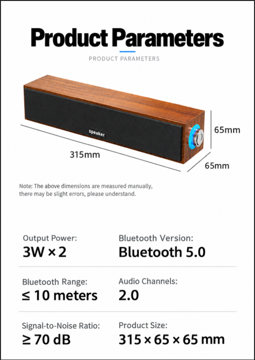 Cross-border long wired Bluetooth speaker with dual speakers, USB, computer/laptop, subwoofer soundbar desktop speaker - gambar 4