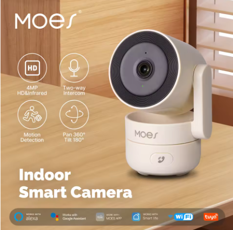 MOESTuya WiFi Indoor Pan/Tilt Smart Security Camera 4MP HD