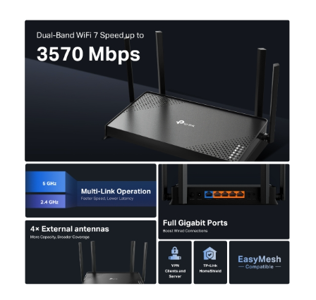 TP-Link BE220 BE3600 Dual-Band Wi-Fi 7 Router TP-Link BE220 BE3600 (USED) - gambar 11