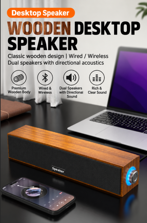 Cross-border long wired Bluetooth speaker with dual speakers, USB, computer/laptop, subwoofer
