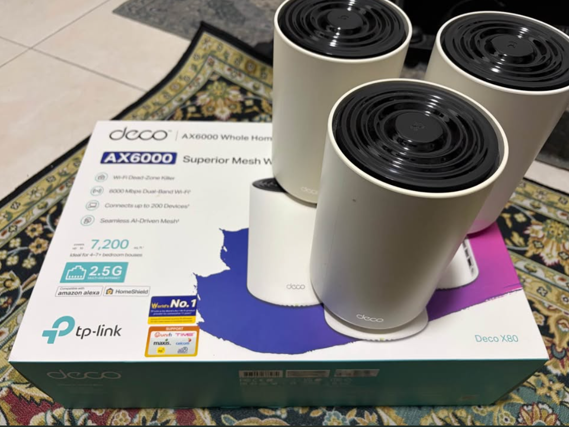 TP-Link Deco X80 AX6000 Whole Home Mesh WiFi 6 System Deco X80 AX6000 (Used)(3Pack) - gambar 2