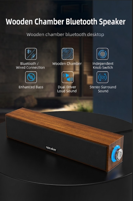 Cross-border long wired Bluetooth speaker with dual speakers, USB, computer/laptop, subwoofer soundbar desktop speaker - gambar 6