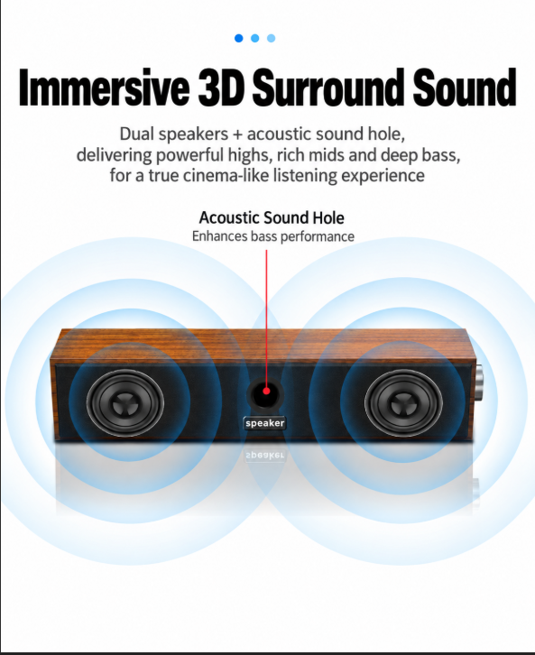 Cross-border long wired Bluetooth speaker with dual speakers, USB, computer/laptop, subwoofer soundbar desktop speaker - gambar 3
