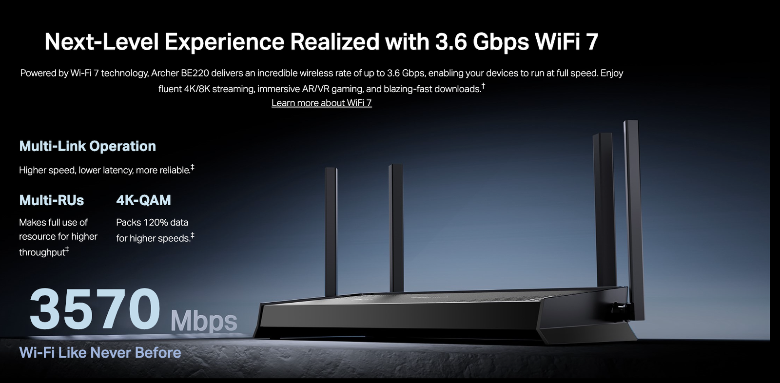 TP-Link BE220 BE3600 Dual-Band Wi-Fi 7 Router TP-Link BE220 BE3600 (USED) - gambar 4