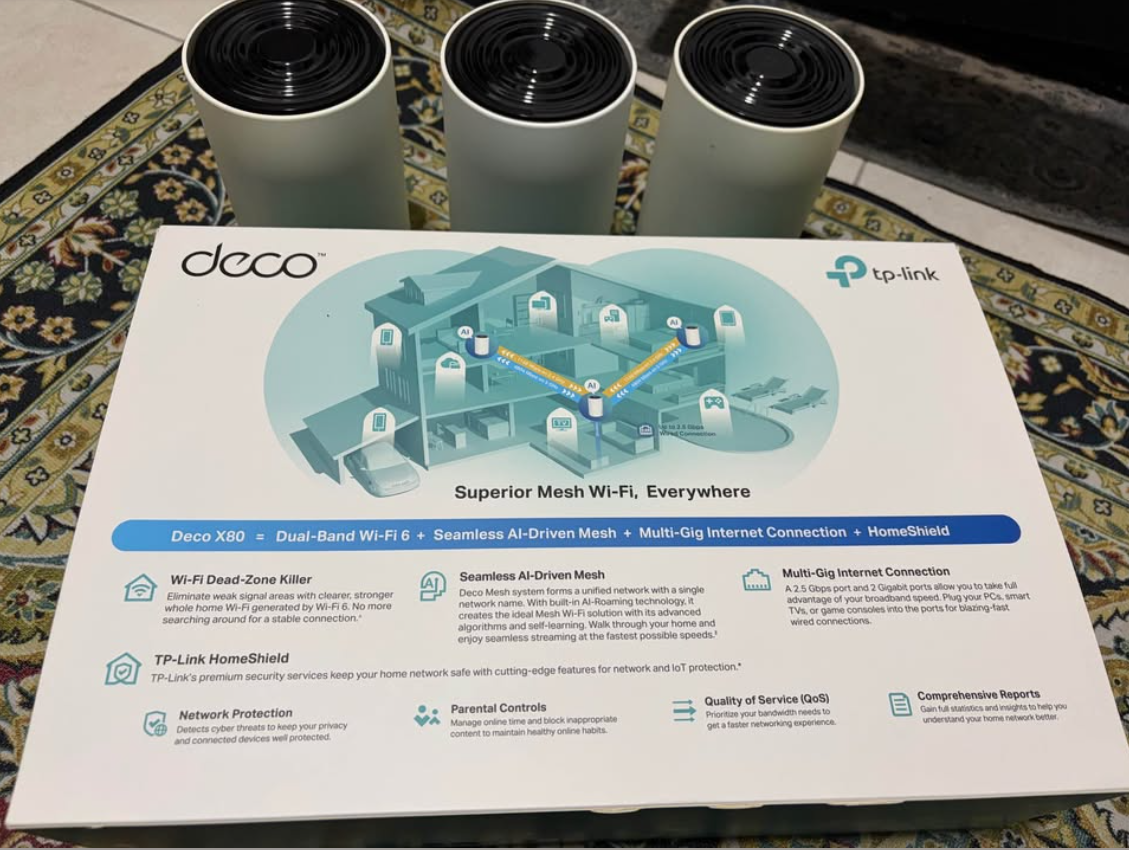 TP-Link Deco X80 AX6000 Whole Home Mesh WiFi 6 System Deco X80 AX6000 (Used)(3Pack) - gambar 3