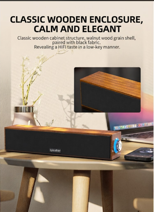 Cross-border long wired Bluetooth speaker with dual speakers, USB, computer/laptop, subwoofer soundbar desktop speaker - gambar 5